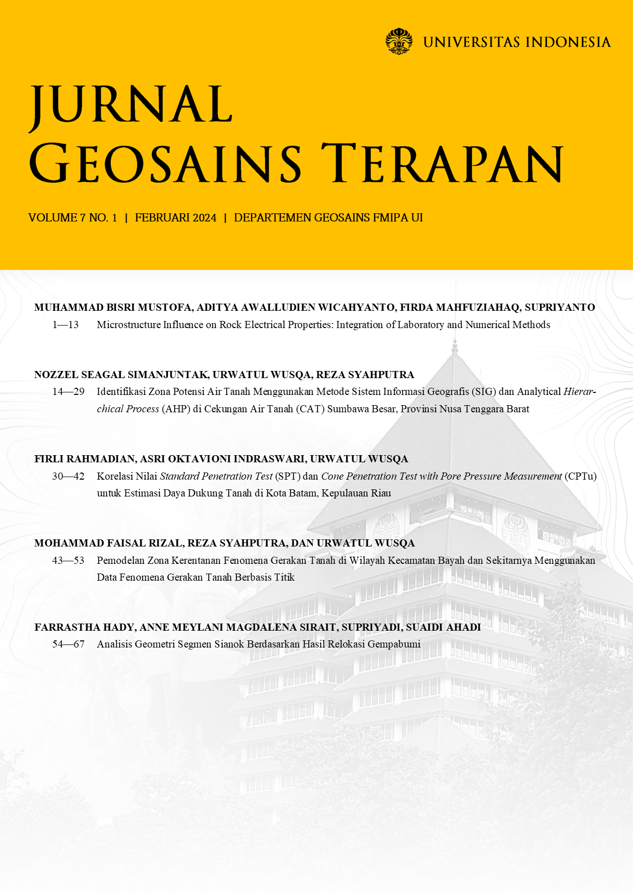 Lihat Vol 7 No 1 (2024): Jurnal Geosains Terapan