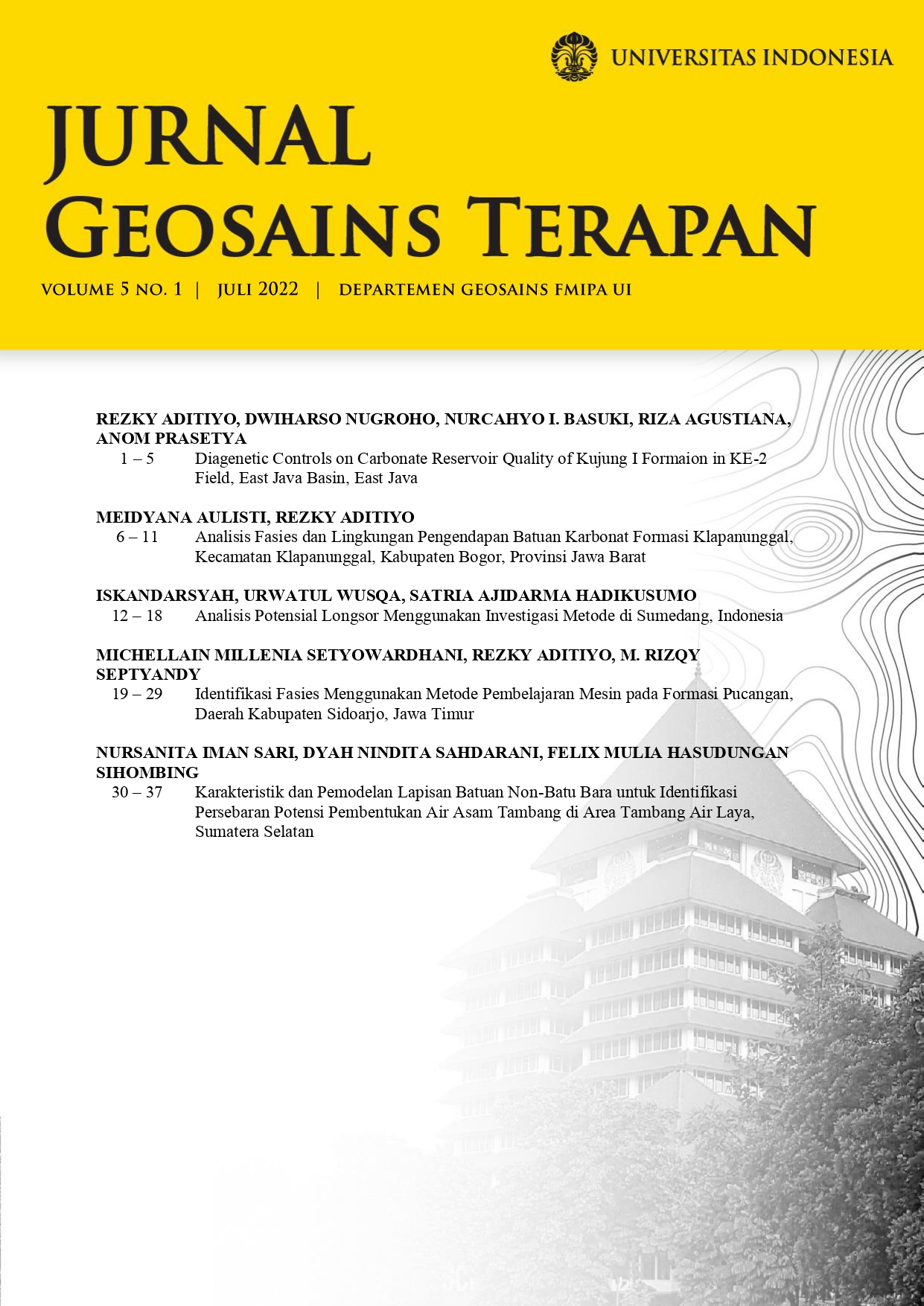 					Lihat Vol 5 No 1 (2022): Jurnal Geosains Terapan
				